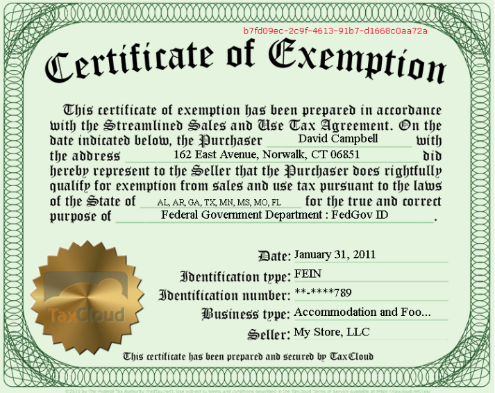 image of a certificate of vat exemption in UAE