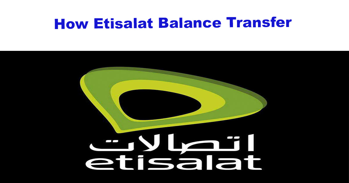 How Etisalat Balance Transfer