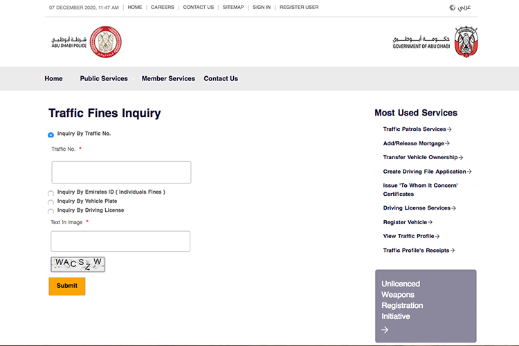 Where to Pay Sharjah Traffic Fines