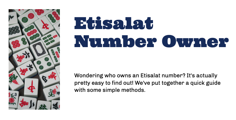 How to check etisalat number owner