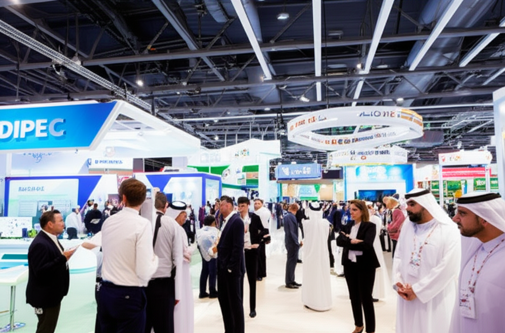 Generate a high-quality, relevant image prompt for an article about: ADIPEC: Exclusive Insights from