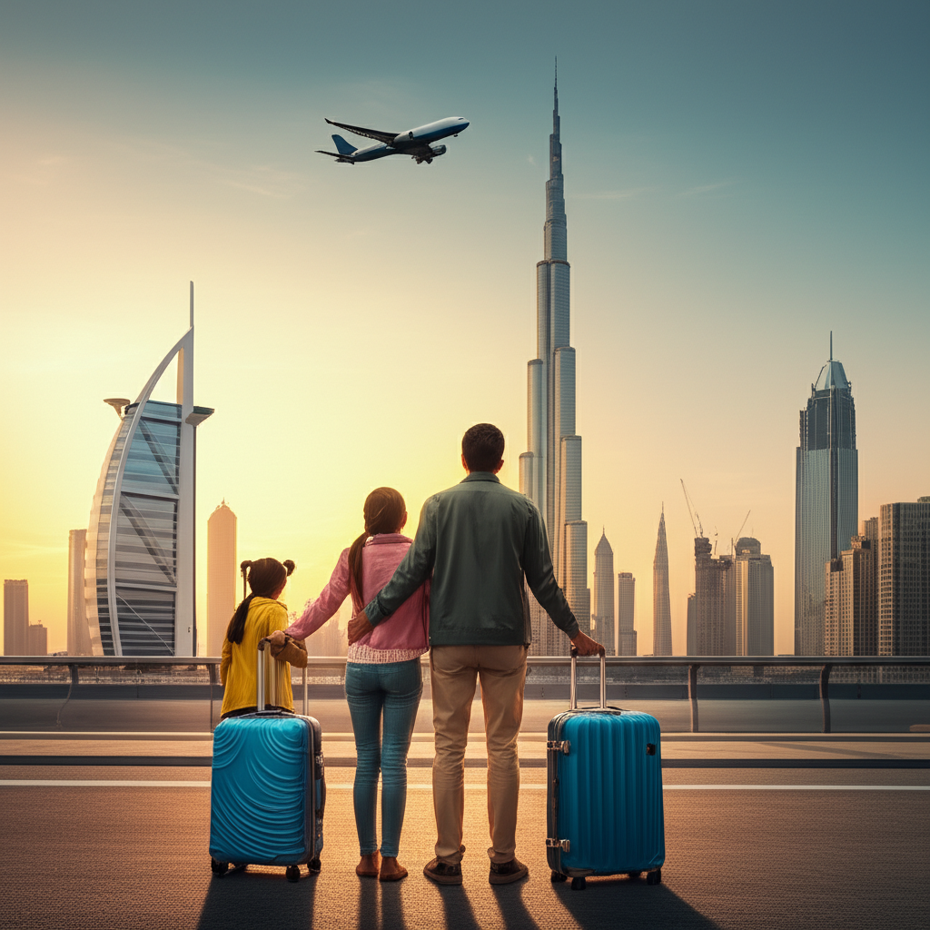 Generate a high-quality, relevant image prompt for an article about: Dubai Visa On Arrival For India
