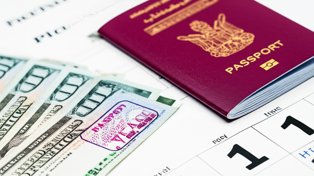 Generate a high-quality, relevant image prompt for an article about: 1-Month Visit Visa Fees: Essent