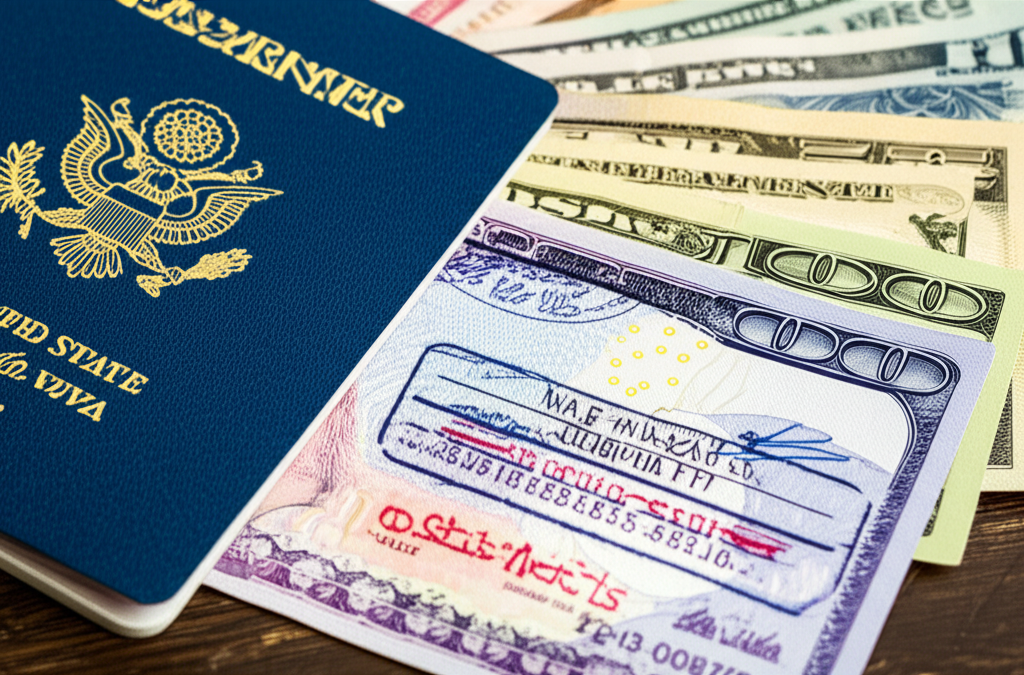 Generate a high-quality, relevant image prompt for an article about: 1-Month Visit Visa Fees: Essent
